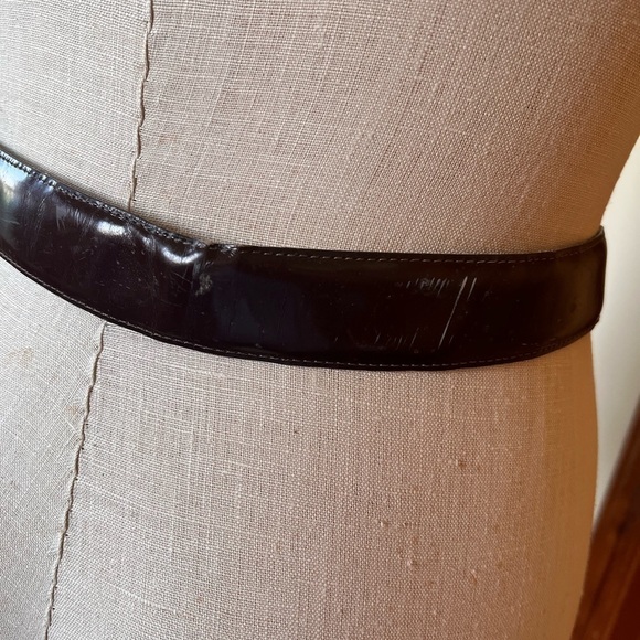 Vintage Brighton Dark Brown Belt Silver Etched Buckle Tip Casual Western